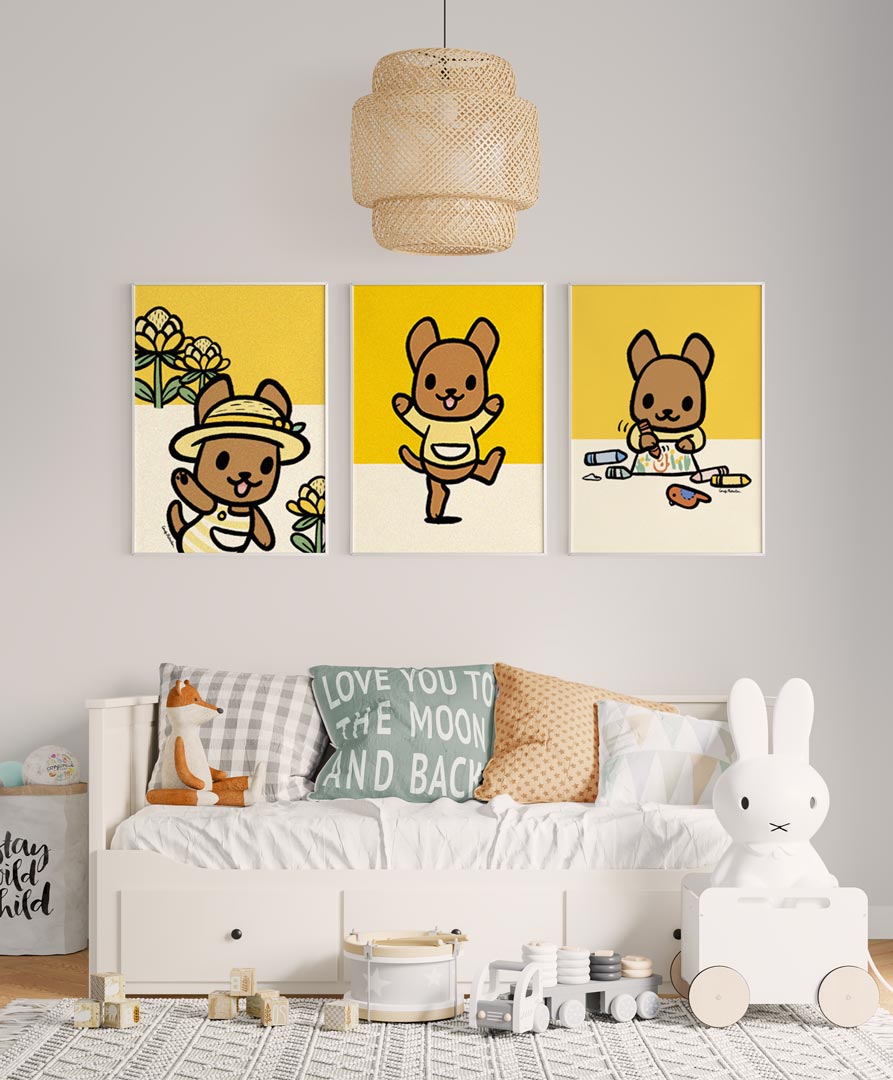 Happy Australian Wildlife Wall Art