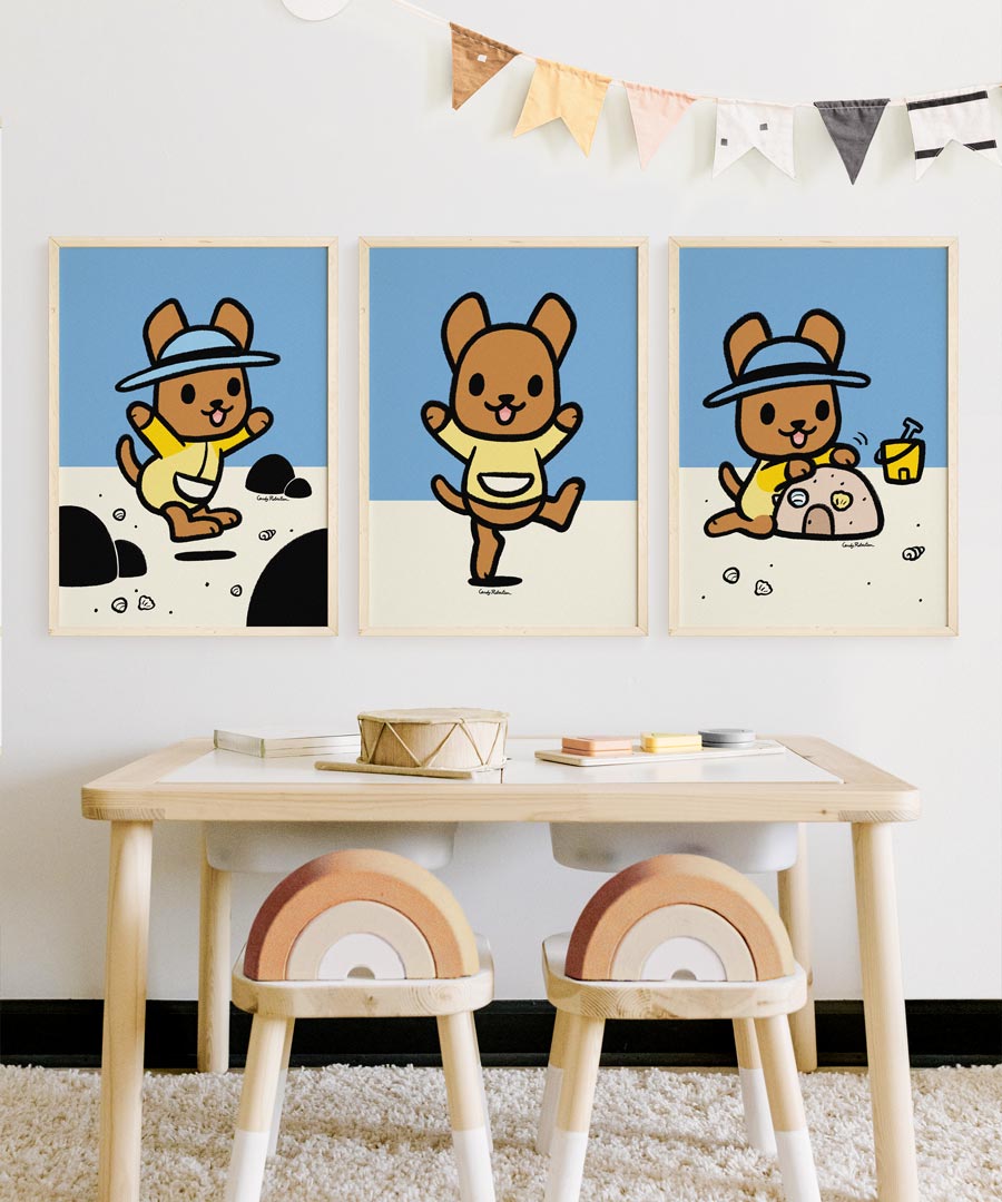 Enchanting kangaroo-themed wall art to adorn kids' rooms