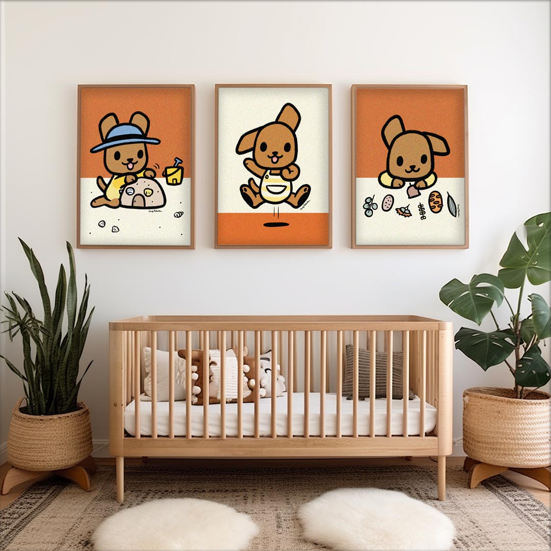 Elevate preschool room decor with this chic Australian-designed kangaroo wall art