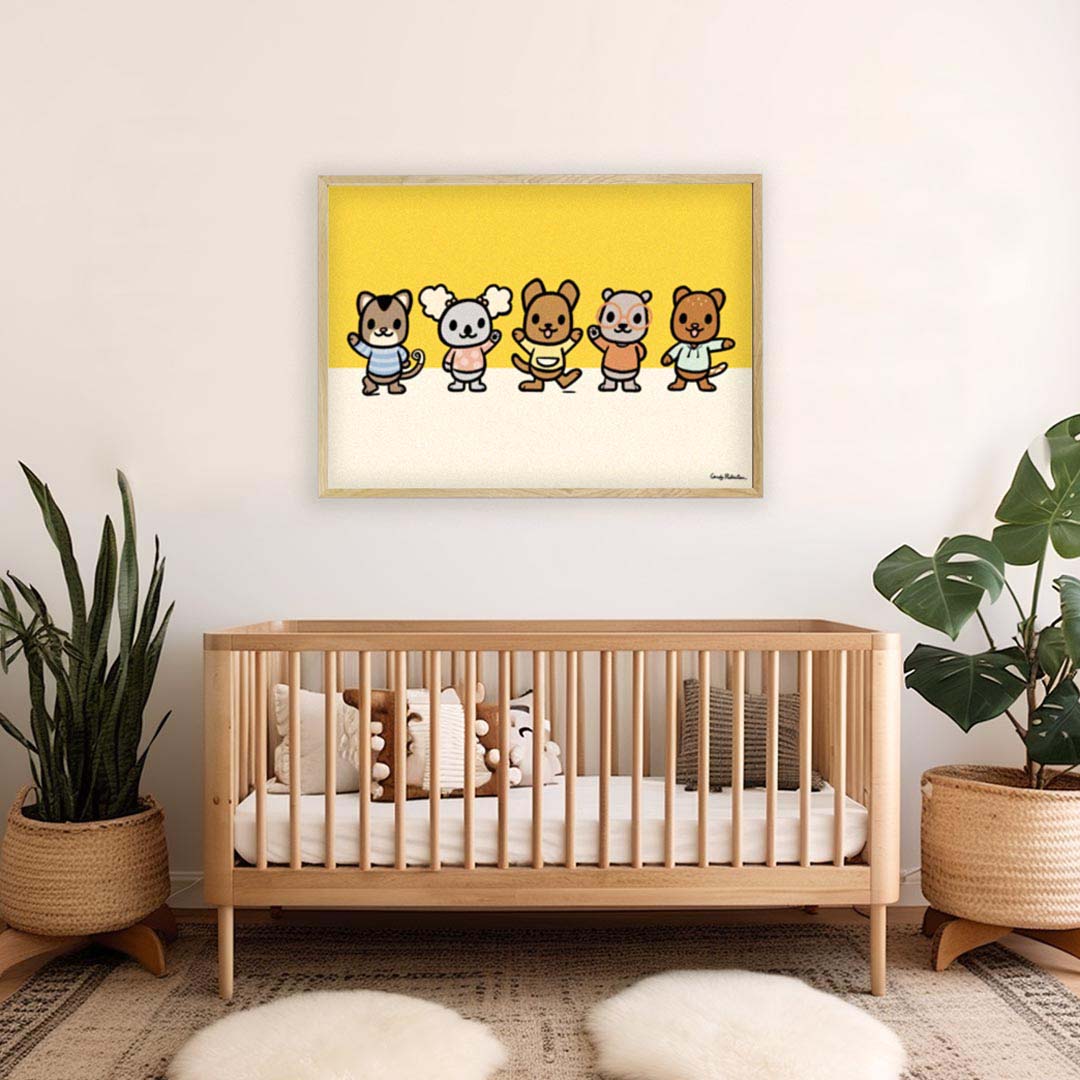 Vibrant Character Art from Roobee Roo: A Blend of Miffy and Pop Art for Kids' Rooms