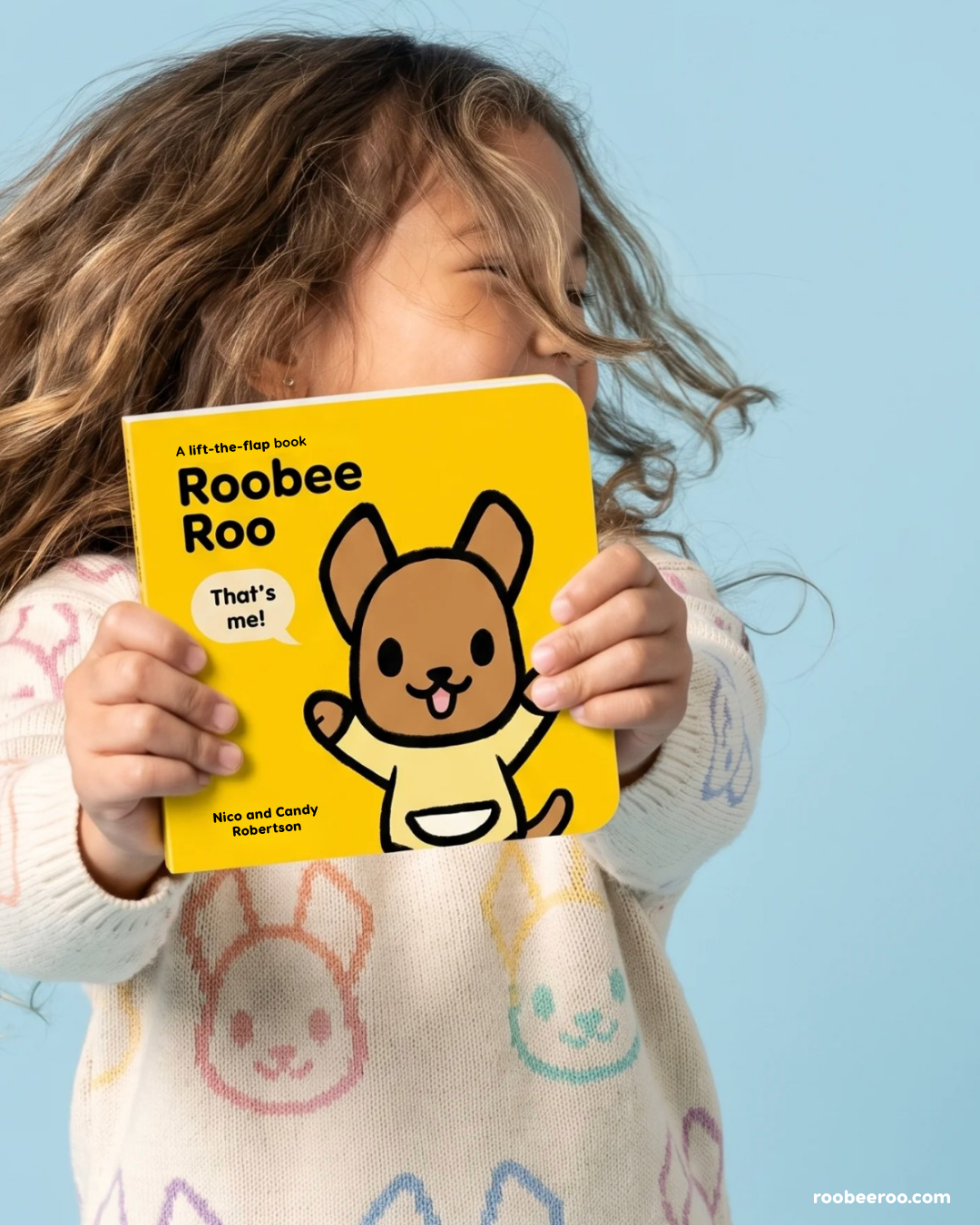Lift the flap board book for children, featuring Roobee Roo.