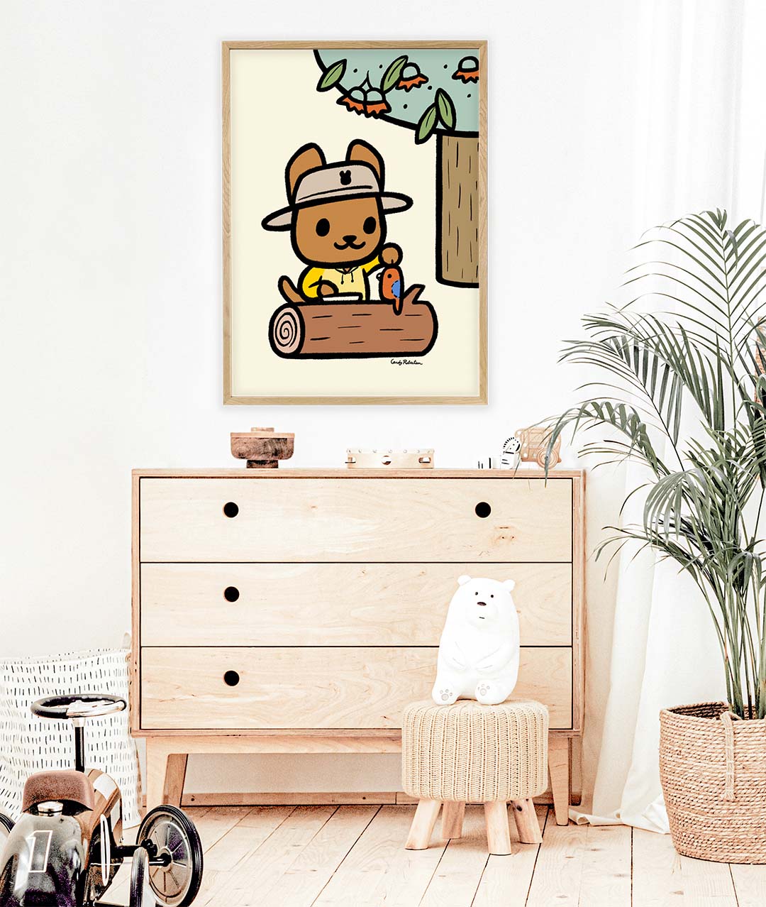 Bold Character Illustration for Modern Kids' Decor: Inspired by KAWS and Pop Art