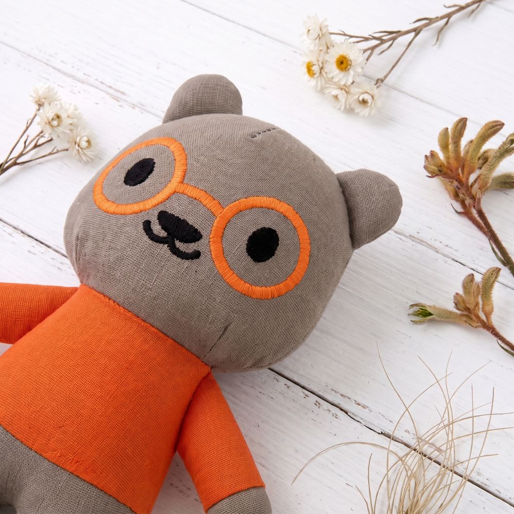 Wes Wombat linen doll